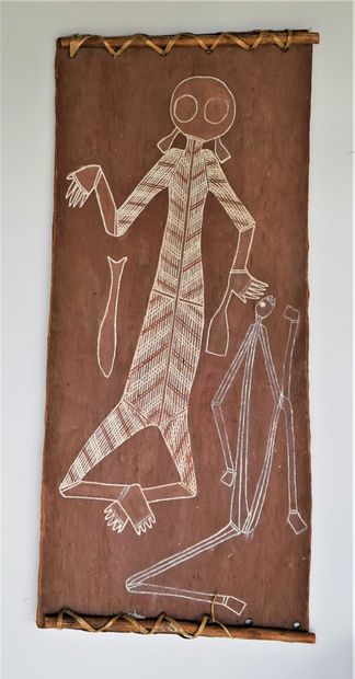  UNKNOWN ARTIST - 
Mimi and Ancestral figure (lightning man). 
Natural ochres on...