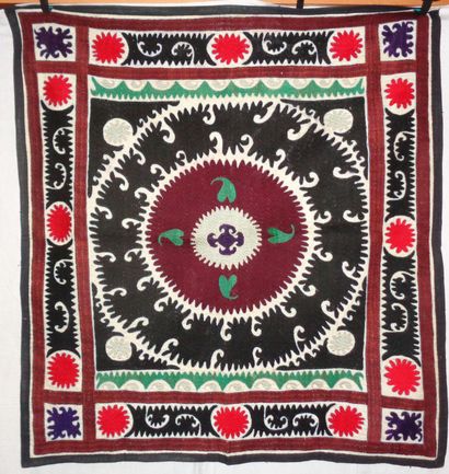 Susani embroidery, Uzbekistan, cream background,...