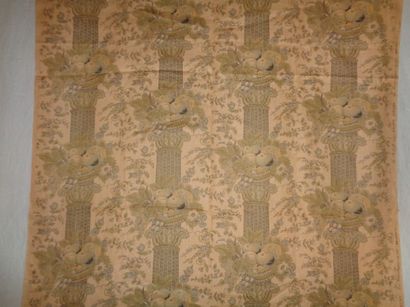 null Linen canvas, England, MRH Design, Exotic Columns, printed in six colors of...