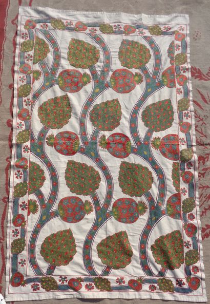  Susani embroidery, cotton embroidered polychrome...