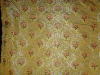 null Silk lampas, Tassinari and Chatel, Greuze, yellow faille, polychrome silk brocaded...