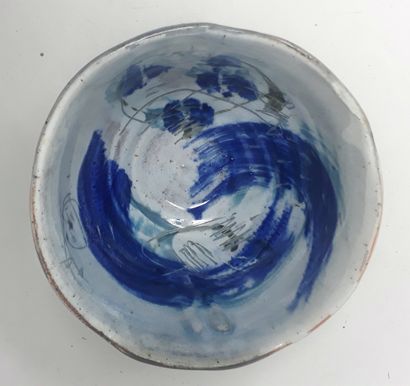 DANSETTE Philippe 
Stoneware bowl with blue...