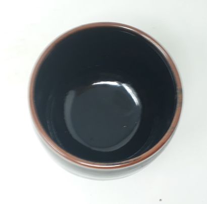  COURCOUL Jacqueline and Bernard 
Bowl in black and brown porcelain, ink stamp and...