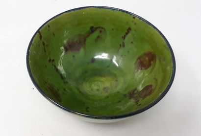 PEIGNON Jean-Noël 
Earthenware cup with green...