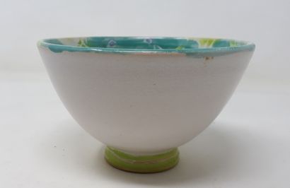  ALTZWEIG Susanne (1959) 
Earthenware bowl decorated with green fish on a blue background,...