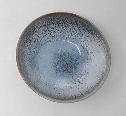 COUSSERAN Serge 
Stoneware bowl with blue glaze, signed in hollow and n°135 under...