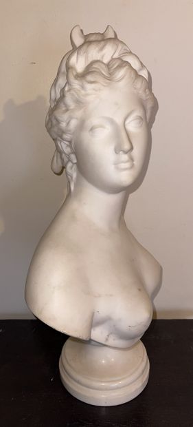 null After Jean-Antoine HOUDON (1741-1828) 

"Bust of Diana

Marble sculpture 

H.:...