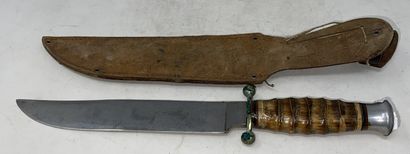 null Lot including:

- dagger with steel blade, wooden handle, Sabatier, 20th century,...