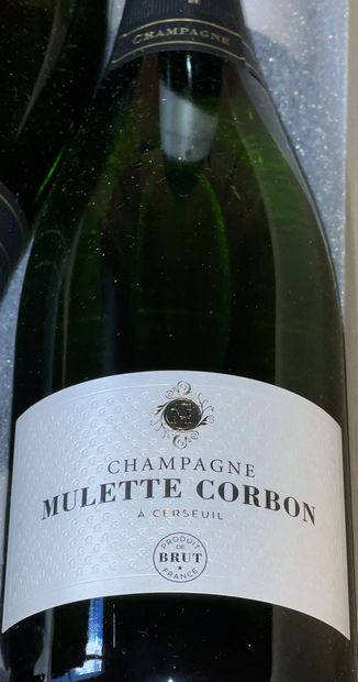 null 
Six bottles of Champagne brut Mulette Corbon
