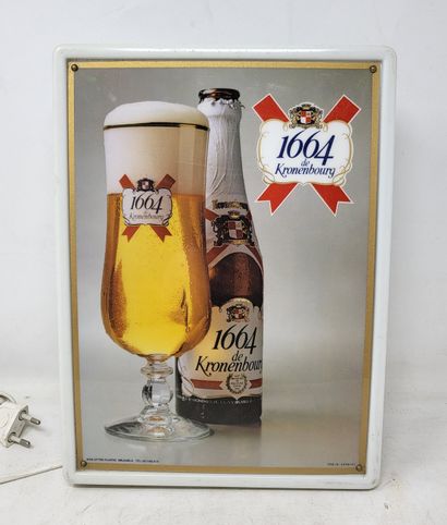 null Lot of four illuminated advertising signs including:

- "1664 Kronenbourg",...