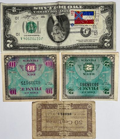  Billet de 2$ avec le timbre du Bicentennaire 1776-1976