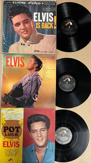 null Trois disques 33 T - Elvis Presley

Pressages américains, stéréo

VG à EX; G...