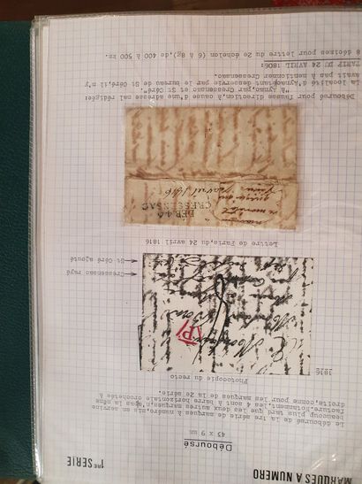 null 1 album - Marques postales + timbres bureau de Cressensac (Lot) des origines...