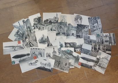 null 1 box of old postcards - France Regionalism, animated scenes close-up + 1 lot...