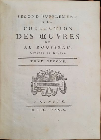 null lot de livres comprenant:

- Jean-Jacques ROUSSEAU "Œuvres" en 17 volumes, Genève,...