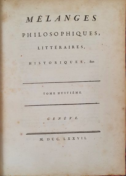null lot de livres comprenant:

- Jean-Jacques ROUSSEAU "Œuvres" en 17 volumes, Genève,...