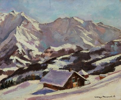 Georges PACOUIL Georges PACOUIL (1903-1996) 

Les Gets, Hate-Savoie

Oil on canvas,...