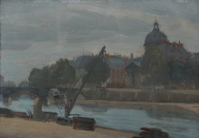 Octave LINET Octave LINET (1870-1962)

The Seine and the Institute

Oil on panel,...