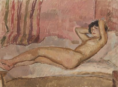 bertrand py Bertrand PY (1895-1973) 

Nude lying down 

Oil on canvas, oorte the...