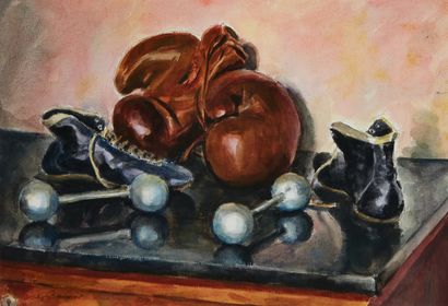 Georges PACOUIL Georges PACOUIL (1903-1996)

The boxing gloves

Watercolor, signed...