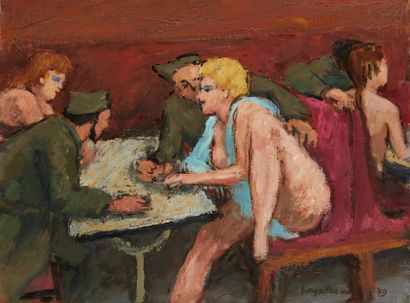 Georges PACOUIL Georges PACOUIL (1903-1996) 

Girls and soldiers

Oil on canvas,...