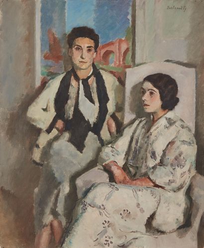 bertrand py Bertrand PY (1895-1973) 

Two women in the living room

Oil on canvas,...