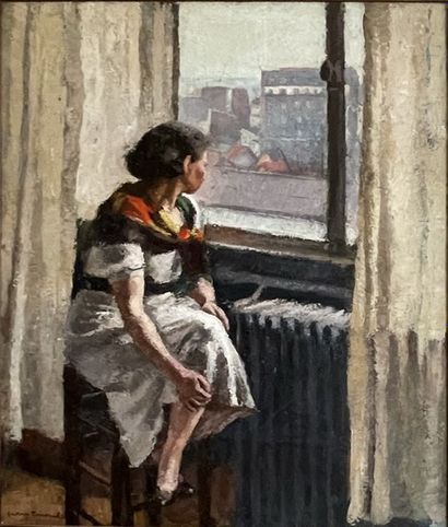 Georges PACOUIL Georges PACOUIL (1903-1996)

Woman sitting at the window

Oil on...