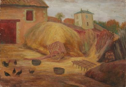 null 
Attributed to Diego RIVERA (1886-1957)




Farmyard with chickens




Oil on...