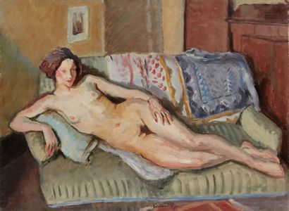 bertrand py Bertrand PY (1895-1973) 

Nude lying down

Oil on canvas, signed at the...