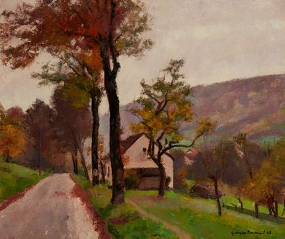 Georges PACOUIL Georges PACOUIL (1903-1996) 

Houses in Vermondan (Doubs)

Oil on...