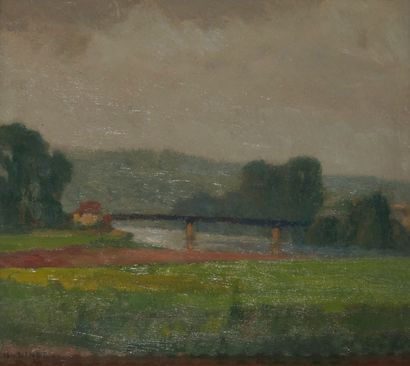 Octave LINET Octave LINET (1870-1962)

The bridge of Cergy, 1927

Oil on isorel,...