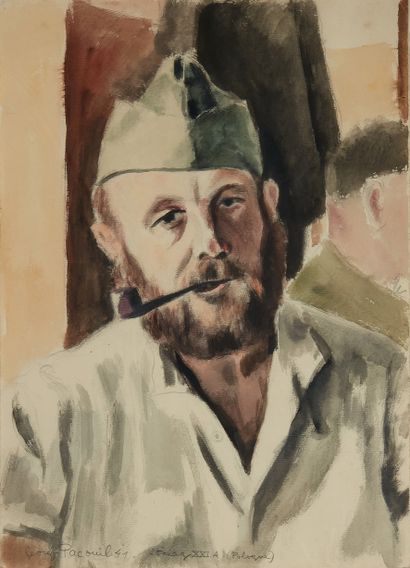 Georges PACOUIL Georges PACOUIL (1903-1996)

Prisoner with a pipe in Stalag, XXI...