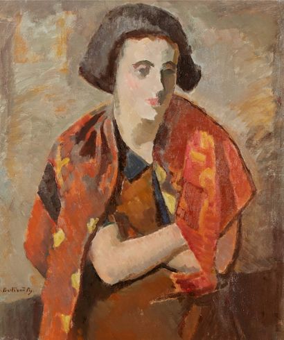 bertrand py Bertrand PY (1895-1973) 

Young woman with orange shawl

Oil on canvas,...