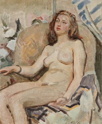 bertrand py Bertrand PY (1895-1973) 

Seated Nude 

Oil on canvas, signed lower right...