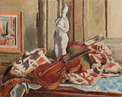 bertrand py Bertrand PY (1895-1973)

The violin and the statue 

Oil on canvas, bears...