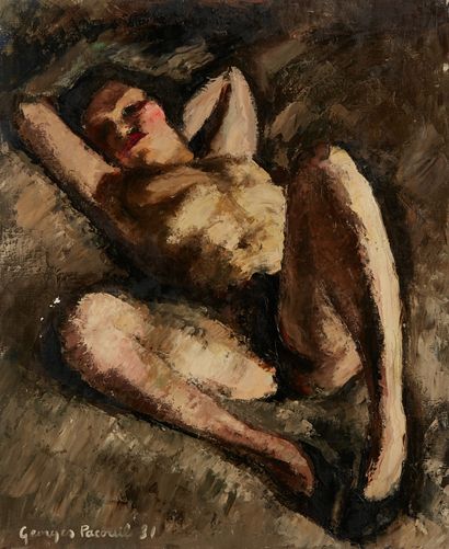 Georges PACOUIL Georges PACOUIL (1903-1996) 

Nude lying down 

Oil on canvas, signed...
