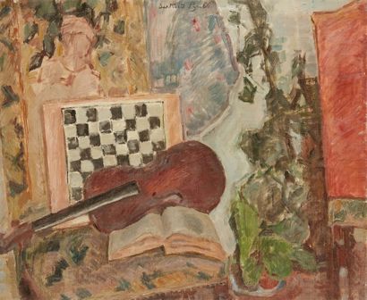 bertrand py Bertrand PY (1895-1973)

Violin and chessboard

Oil on canvas, signed...