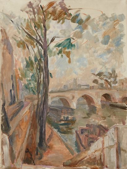 bertrand py Bertrand PY (1895-1973)

Bridge of Paris, oil sketch 

Oil on canvas,...
