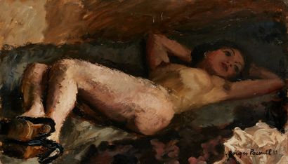 Georges PACOUIL Georges PACOUIL (1903-1996) 

Nude lying down

Oil on cardboard,...