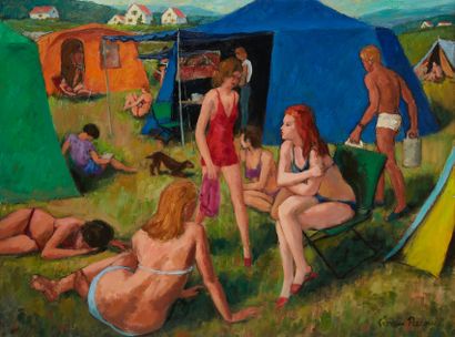 Georges PACOUIL Georges PACOUIL (1903-1996)

The young girls at the campsite

Oil...