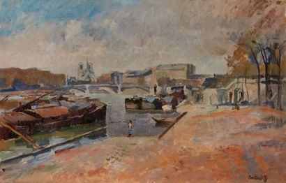 bertrand py Bertrand PY (1895-1973) 

The banks of the Seine and Notre-Dame

Oil...