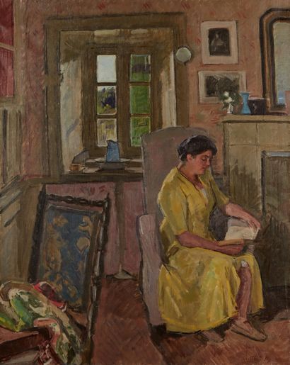 bertrand py Bertrand PY (1895-1973)

Woman in yellow dress at the fireplace

Oil...