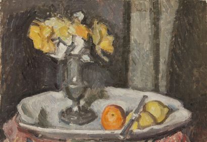 bertrand py Bertrand PY (1895-1973) 

Still life with orange and daffodils

Oil on...