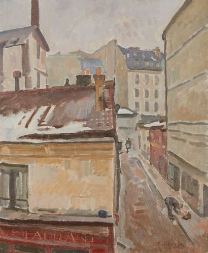 bertrand py Bertrand PY (1895-1973)

Snow on the roofs, Paris

Oil on canvas, signed...