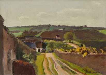 Georges PACOUIL Georges PACOUIL (1903-1996) 

Road in Châlonnes sur Loire

Oil on...