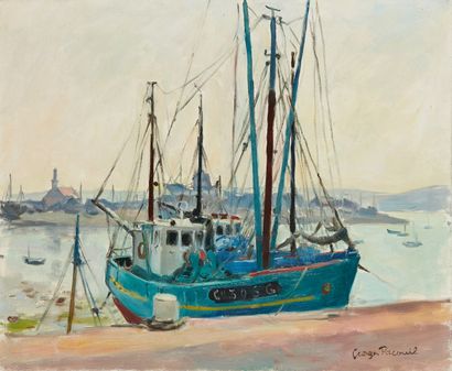 Georges PACOUIL Georges PACOUIL (1903-1996) 

The blue boat of Camaret (Finistère)

Oil...