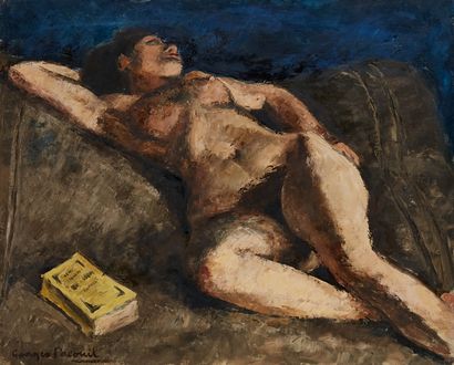 Georges PACOUIL Georges PACOUIL (1903-1996)

Nude lying with a book

Oil on canvas,...