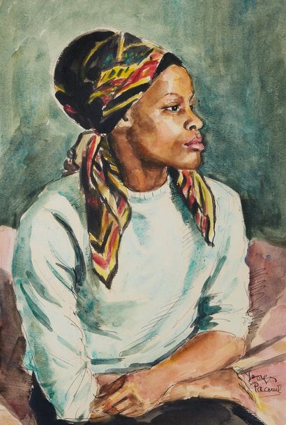 Georges PACOUIL Georges PACOUIL (1903-1996)

The Guadeloupean woman

Watercolor and...