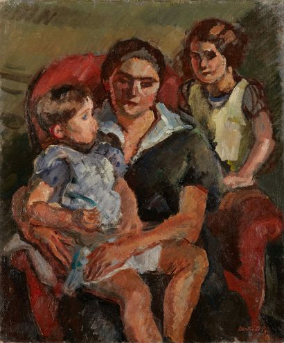 bertrand py Bertrand PY (1895-1973)

Mother and her two children 

Oil on canvas,...