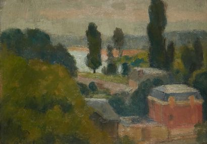 Octave LINET Octave LINET (1870-1962)

House with a red façade

Oil on isorel, signed...